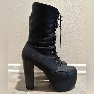 Jeffrey Campbell Stevie black platform boot size: 9